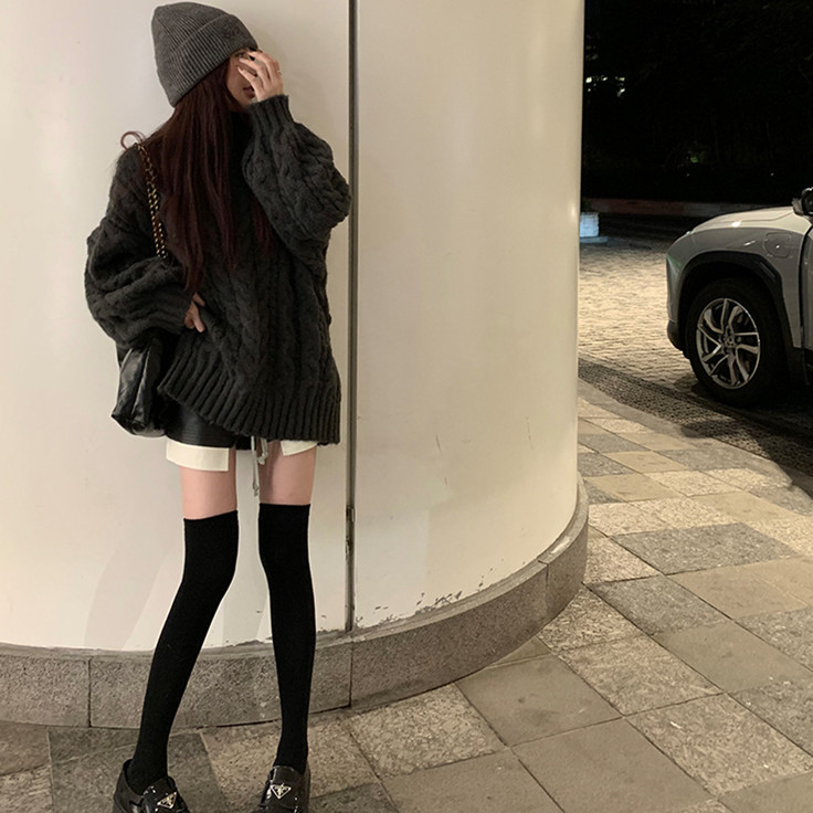 All-match elastic waist short leather pants 35