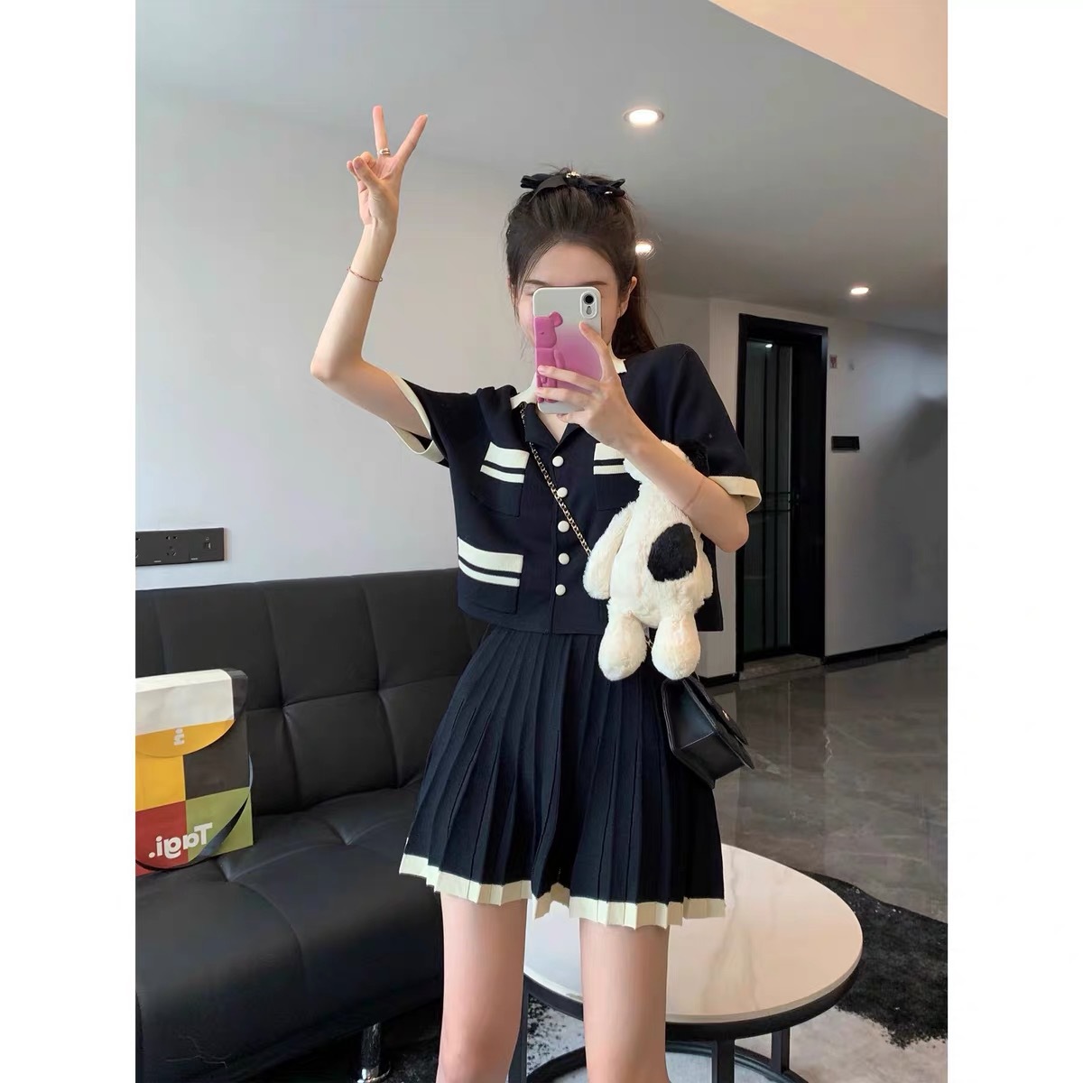 Chanel style knitted suit 41