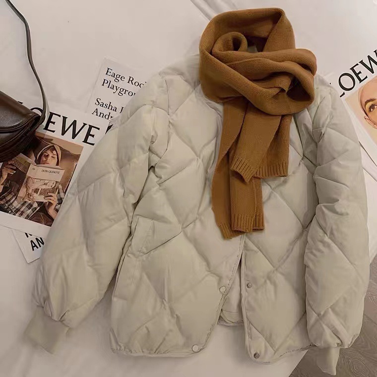 Loose-fitting jacket with rhombus pattern 28