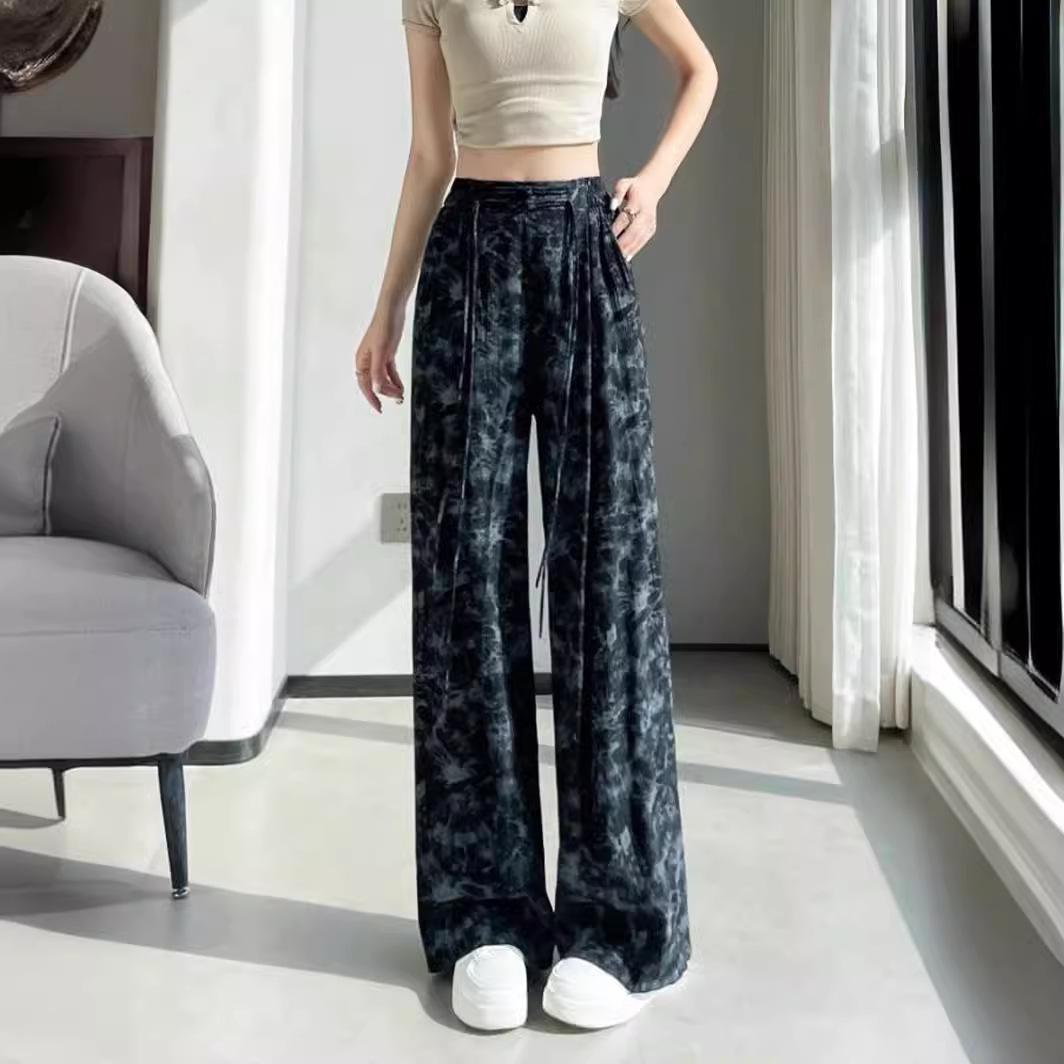 Pleated ice silk pants 60